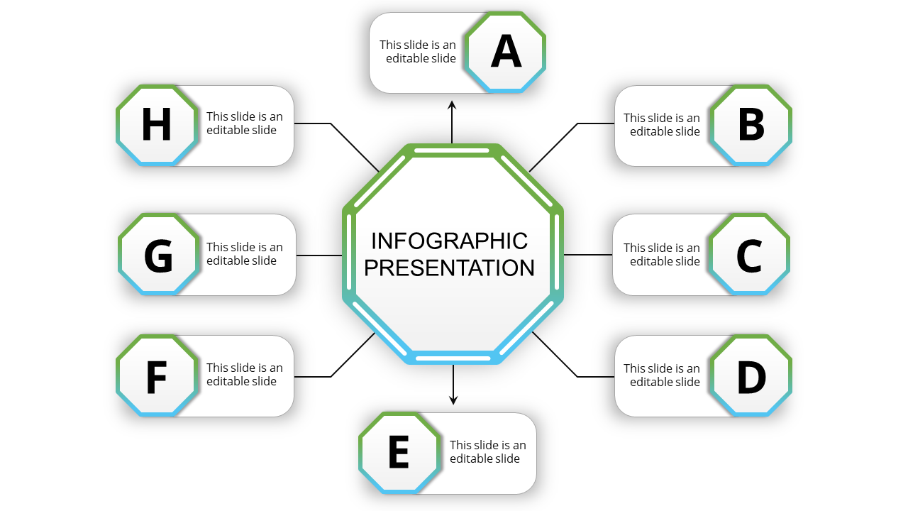 Affordable Infographic Presentation In Hexagon Model